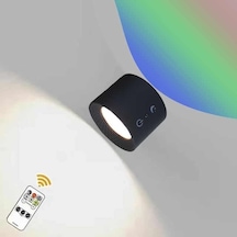Led Rgb Çift Taraflı Şarjlı Kumandalı Duvar Aplik Aydınlatması Siyah