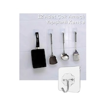 12 Adet Güçlü Şeffaf Duvar Askısı Askılığı Yapışkan Metal Kancalı Mutfak Banyo Askı Plastik Turuncu Diğer
