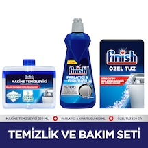 Finish Temizlik ve Bakım Seti Parlatıcı 400 ML + Makine Temizleyici Sıvı 250 ML + Tuz 550 G