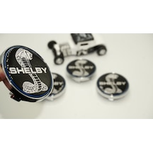 Ford Mustang Shelby Kobra Logo Jant Göbeği Kapak Seti  60mm