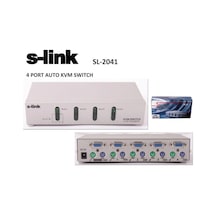 S-link Sl-2041 4pc-1mn Vga+ps-2 Otomatik Kvm Switch Kdo