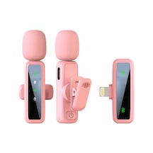 Mivessa Kablosuz Pembe Yaka Mikrofonu 2'li Lightning Uyumlu Telefon Canlı Yayın Röportaj Kayıt