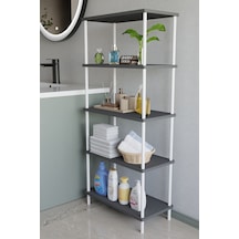 5 Katlı Çevir Kur Metal Gövdeli Banyo Rafı Çok Amaçlı Düzenleyici Organizer Stand Banyo Dolabı Antrasit