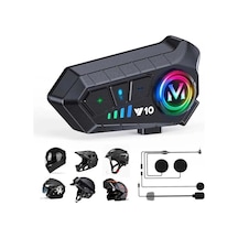 Blic Y10 Motosiklet Kask Intercom Bluetooth 5.3, Ipx6 Su Geçirmez, Rgb Işıklı, 1000 Mah, Çift Telefon Destekli