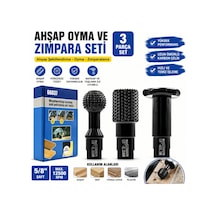 Senbang 3 Parça Ahşap Oyma Freze Seti 5/8 Şaft Ahşap Şekillendirme, Oyma Ve Zımparalama Rasp Uç Seti