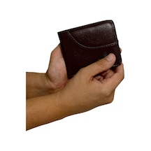 Exclusive Serisi Premium Özel Üretim Lüks Deri Yatay Çizgili Classic Erkek Cüzdanı Kahverengi