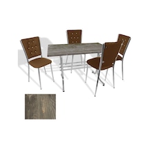 Japon - Kapitoneli Masa Takımı - 70x120 Werzalit, Wermodin Ve Allzalit Tabla - Old Pine - Kahve Çok Renkli