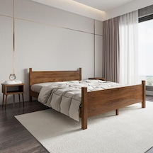 Melodi Model Ceviz Renk Çam Ahşap Karyola-123 100 x 200