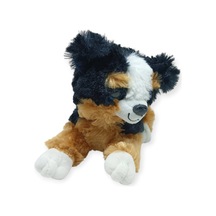 Sesli Peluş Yatan Köpek 25 Cm - Siyah Kahve Lisinya Çok Renkli