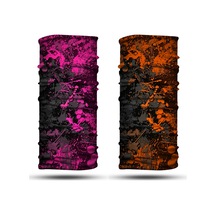 Dair Pembe Turuncu Boya Desenli 2'li Set Boyunluk Bandana Outdoor Balaklava Yüz Maskesi Kafa Bandı