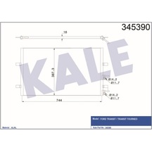 KALE OTO Radyatör 345390 Klima Radyatörü Transit Tourneo 06- Transit 06- 839X391X16