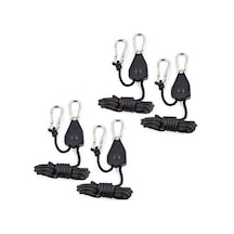 Supermarket1 4'lü Metal Makaralı Kamp Halatı - 75kg, Yüksek Kapasiteli Çadır İpi Diğer