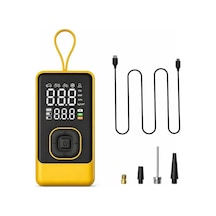 Taşınabilir Hava Pompası, Dijital Ekranlı Lastik Şişirme Kompresörü, Led Işıklı, Type-c Şarjlı, Powerbank