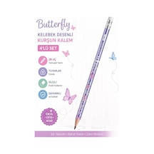 Kelebek Silgili Kurşun Kalem 1 Adet Faber Castell Yuvarlak Gövdeli Siyah Kurşun Kalem Yumuşak Yazım Kolay Tutuş Kaliteli Çok Renkli