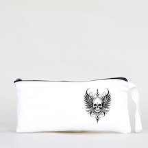 Tattoo Bez Kalemlik Çanta 21x10 Cm Beyaz - No.30 Beyaz - Siyah