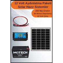 N&D Lighting Aydınlatma Short Mono Solar Paket 12 Volt-200wp