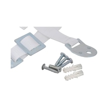 Miny Baby Dolap Sabitleme Deprem Kayışı Metal Başlıklı 1 Adet Beyaz