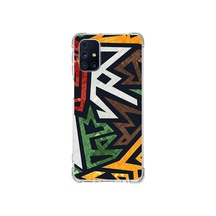 Samsung Galaxy Uyumlu M31s Köşe Korumalı Antişok Kapak Soyut Grafiti Tasarımlı Şeffaf Kılıf Şeffaf