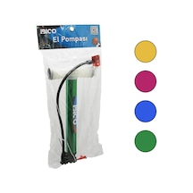 İran El Pompası Metal Gövde Plastik Kol - Altlık 30cm Top - Bisiklet - Motor 5728 Çok Renkli
