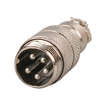 Ayt Mayk Gx16-5 Pinli Metal Erkek Konnektör Jack Soket M16 16mm Çap Vida Dişli