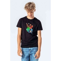 Tshirthane Pokemon Hd 3D Mobile Full Baskılı Unisex Çocuk Siyah T-Shirt