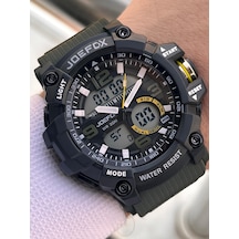 Joefox Digital Ve Analog 2 Yıl Garantili Kronmetre+takvim+alarm+aydınlatma Erkek Kol Saati Joe.bk02 Siyah