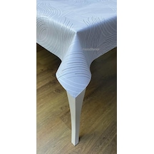 Kalın Elyaf Astarlı Pürüzsüz Silinebilir Kaliteli Modern Çizgili Kaymaz Pvc Muşamba Masa Örtüsü Gri, 100 X 14 Diğer