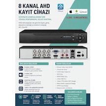 8 Kanal Ahd Dvr Kayıt Cihazı Xmeye Yazılım