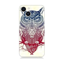 Apple Uyumlu iPhone 13 Mistik Tribal Baykuş Desenli Silikon Kılıf
