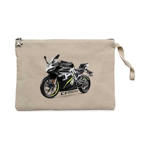 Cfmoto 250sr And Text Krem Clutch Astarlı Cüzdan / El Çantası