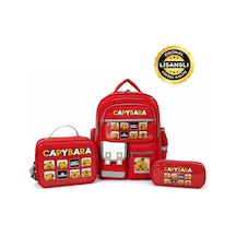 Lisanslı Okul Çantası Set Sırt Çantası, Beslenme Çantası Ve Kırmızı