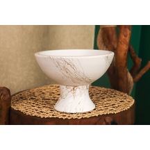 Bitki Tasarımı Beyaz Üzeri Gold Kendinden Ayaklı Aranjman Saksı