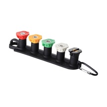 Aubyhe Stainless Steel High-pressure Fan Nozzle With Base Lock For Car Wash - 5 Spray Heads Set, Durable Corrosion-resistant