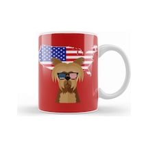 Dog İndependence Day 4th Of July Gift Celebration Patriotic Kupa Bardak Porselen No11432 Karışık