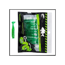 Uyguna-yakala 1,5g 45mm -10 Adet Silikon Kurt Yem Uv Silikon - Karides Kokulu-yeşil -1002-cg