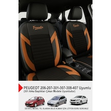 Formentor Tay Tüyü Oto Koltuk Kılıfı Peugeot 206-207-208-306-307-407 Uyumlu Taba