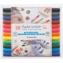 Zig Fabricolor Twin Çift Uçlu Tekstil Kumaş Boyama Kalemi 12 Renk