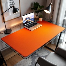 Mouse Pad Turuncu Masa Matı 40x180cm Suni Deri Desk Mat Premium 40 Cm 180 Cm