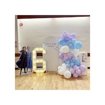 Makaron Lila Mavi Ve Beyaz Balon Zinciri 100 Adet Mix