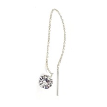 Swarovski Taşlı 925 Ayar Gümüş Zincir Tek Küpe