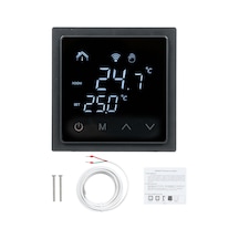 Honmex Siyah Wifi Akıllı Termostat, Led Dokunmatik Ekranlı, 16a, 85-250v, Ev Isıtma Kontrolü, Uzak Kumanda, Mh-1828aw