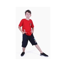 Fyk Kids Zone Yazı Baskılı Erkek Çocuk Yazlık Takım Kırmızı