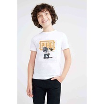 Tshirthane Pubg Pan Baskılı Unisex Çocuk Beyaz T-Shirt