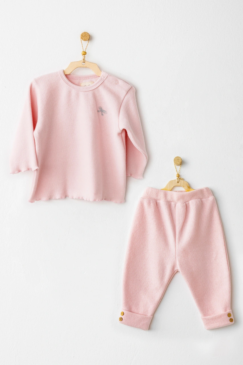 Andywawa Kız Bebek Takım 2 Parça Set Casual Pembe