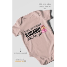 Morivokids Amcaya Özel Kısa Kollu Bebek Body %100 Pamuk Zbn184-kk Pastel Pembe