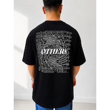 525 Oversize Sırt Baskılı Streetwear Unisex T-shirt Others Siyah