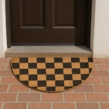 Home Koko Plaid Yarım Ay Kapı Önü Paspası - Renkli - 45x75 Cm Çok Renkli