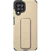 Samsung Galaxy Uyumlu A22 Kılıf Mega Standlı Silikon - Gold Bzsxx00 1