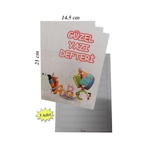 Güzel Yazı Defteri Küçük Boy 14,5x21 Cm 24 Yaprak 3 Adet Klavuzlu Standart Çizgili Yazı Defteri Dik Temel Harfl 1. Sınıf