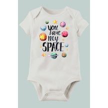 Babylimon Unisex You Space Bebek Body Beyaz - 132151077 Beyaz